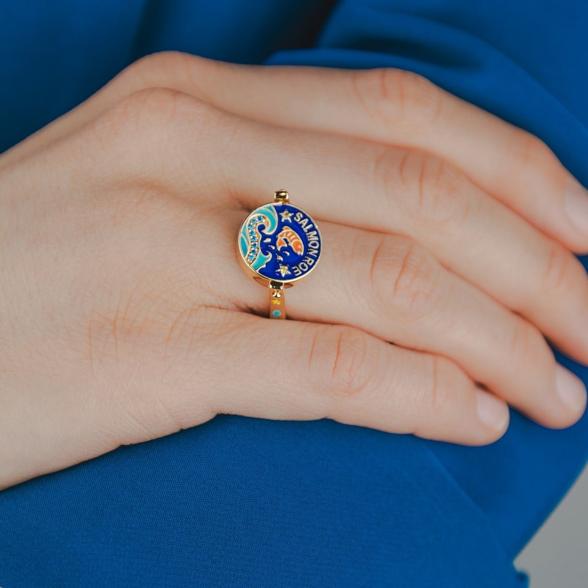 Ring box with SALMON ROE - SALMON ROE