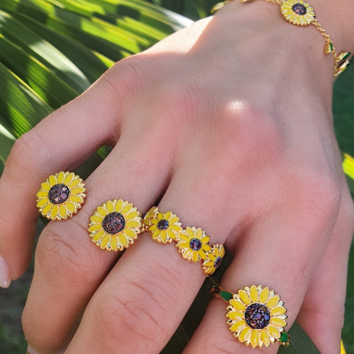 Anello DOPPIO con girasoli