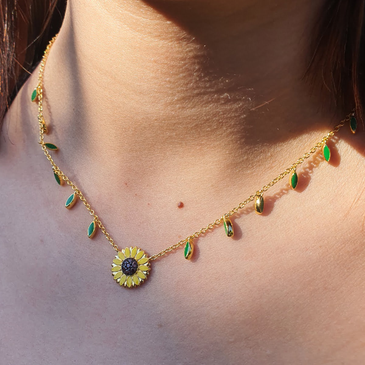 Collana regolabile con Girasole centrale