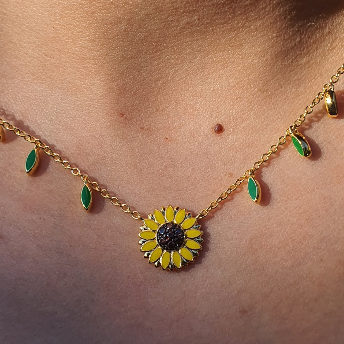 Collana regolabile con Girasole centrale