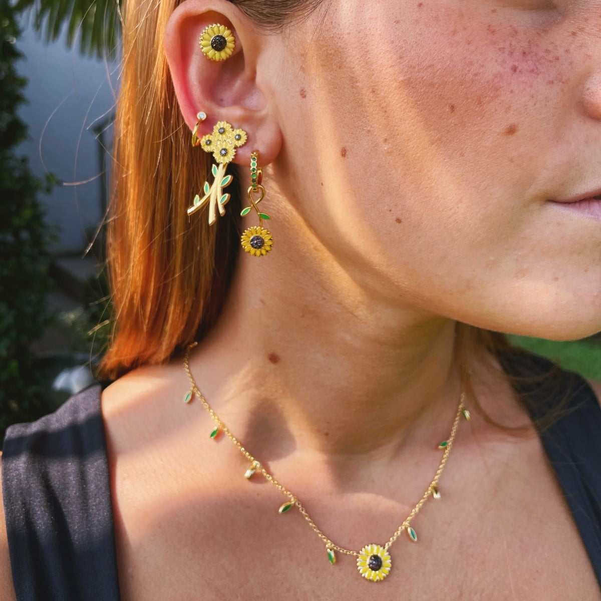 Collana regolabile con Girasole centrale