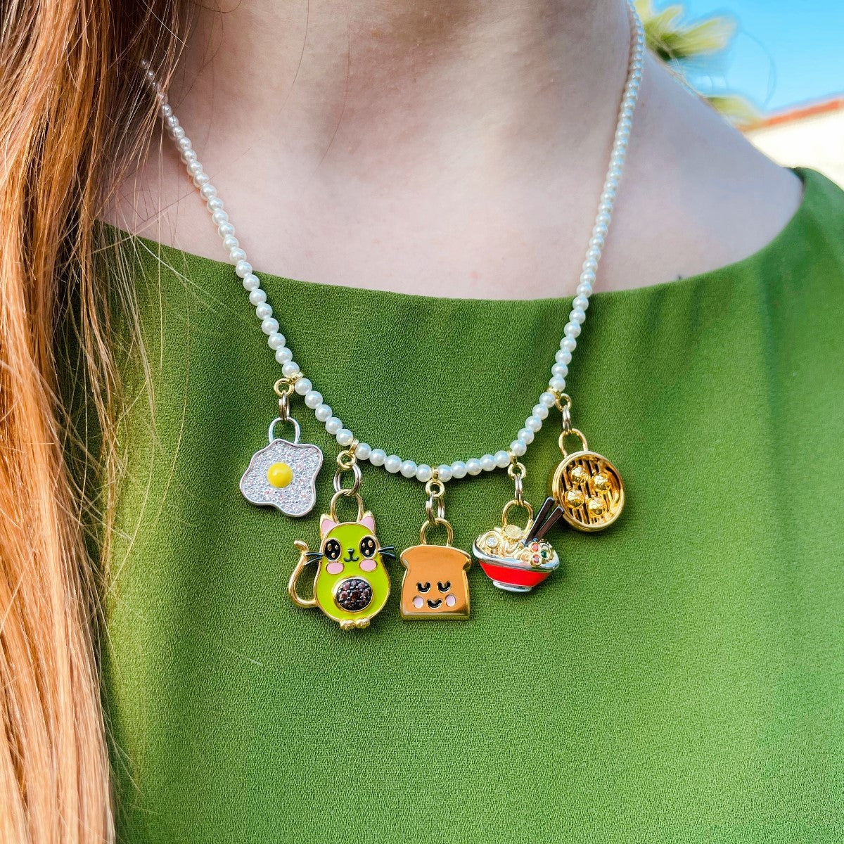 Collana con perle per ciondoli