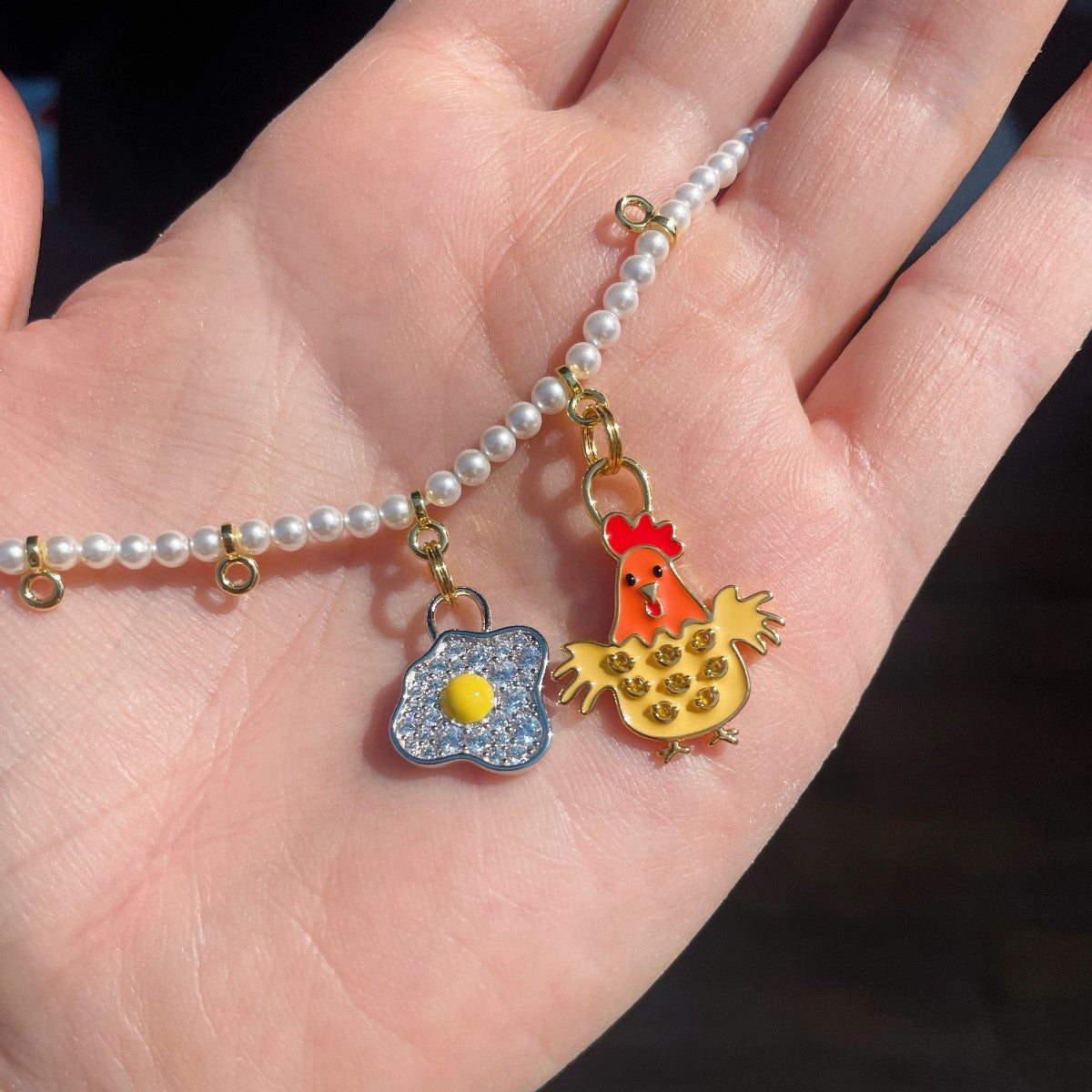 Collana con perle per ciondoli