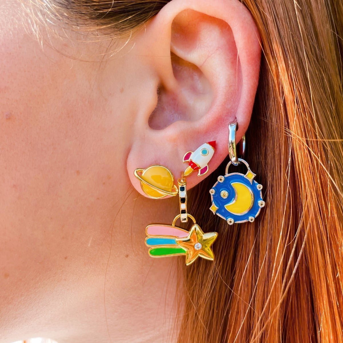 ROCKET and PLANET STUD earrings
