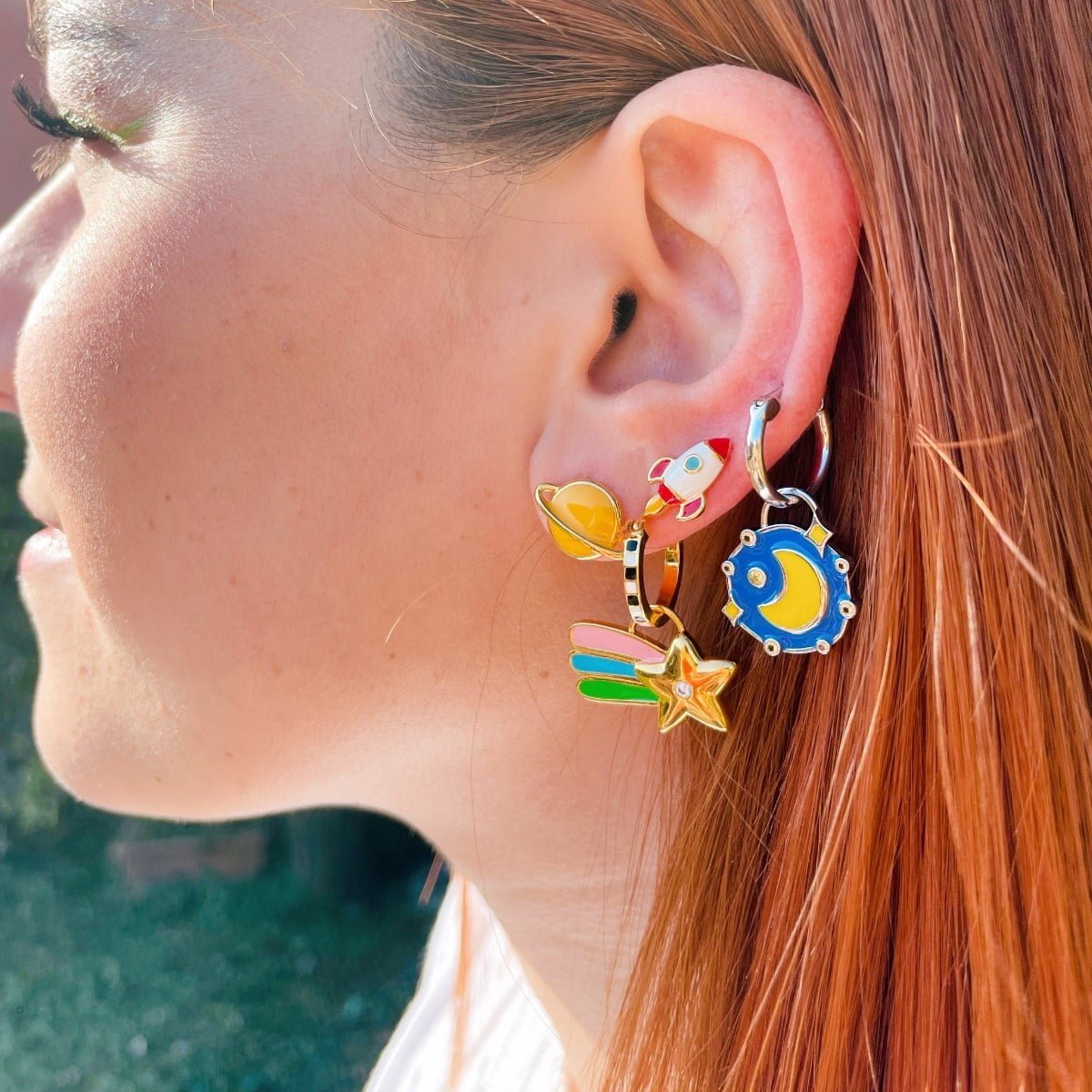 ROCKET and PLANET STUD earrings