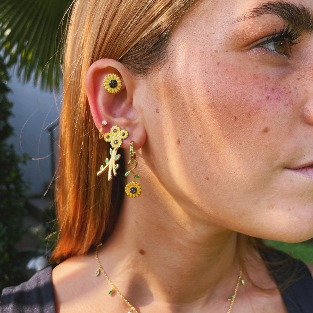 Orecchini STUD con Mazzo di girasoli